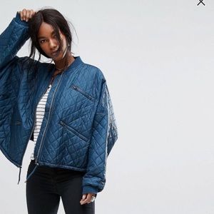 Free People Quilted Dolman Bomber Jacket Small